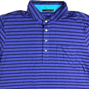 Greyson‎ Polo Mens XL Purple Stripe Pocket Preppy Pima Cotton Modal Stretch